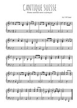 Téléchargez l'arrangement pour piano de la partition de Cantique suisse en PDF